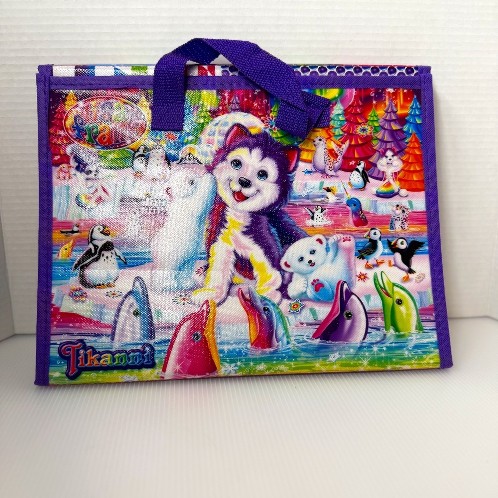 Lisa Frank TIKANNI HUSKY Trifold Portfolio Storage Case Folder School Art